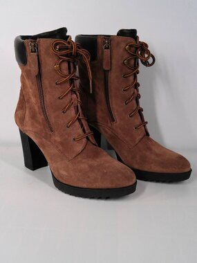 Johnston & Murphy Rochelle Lace-Up Ankle Boot Size 10 Brown
